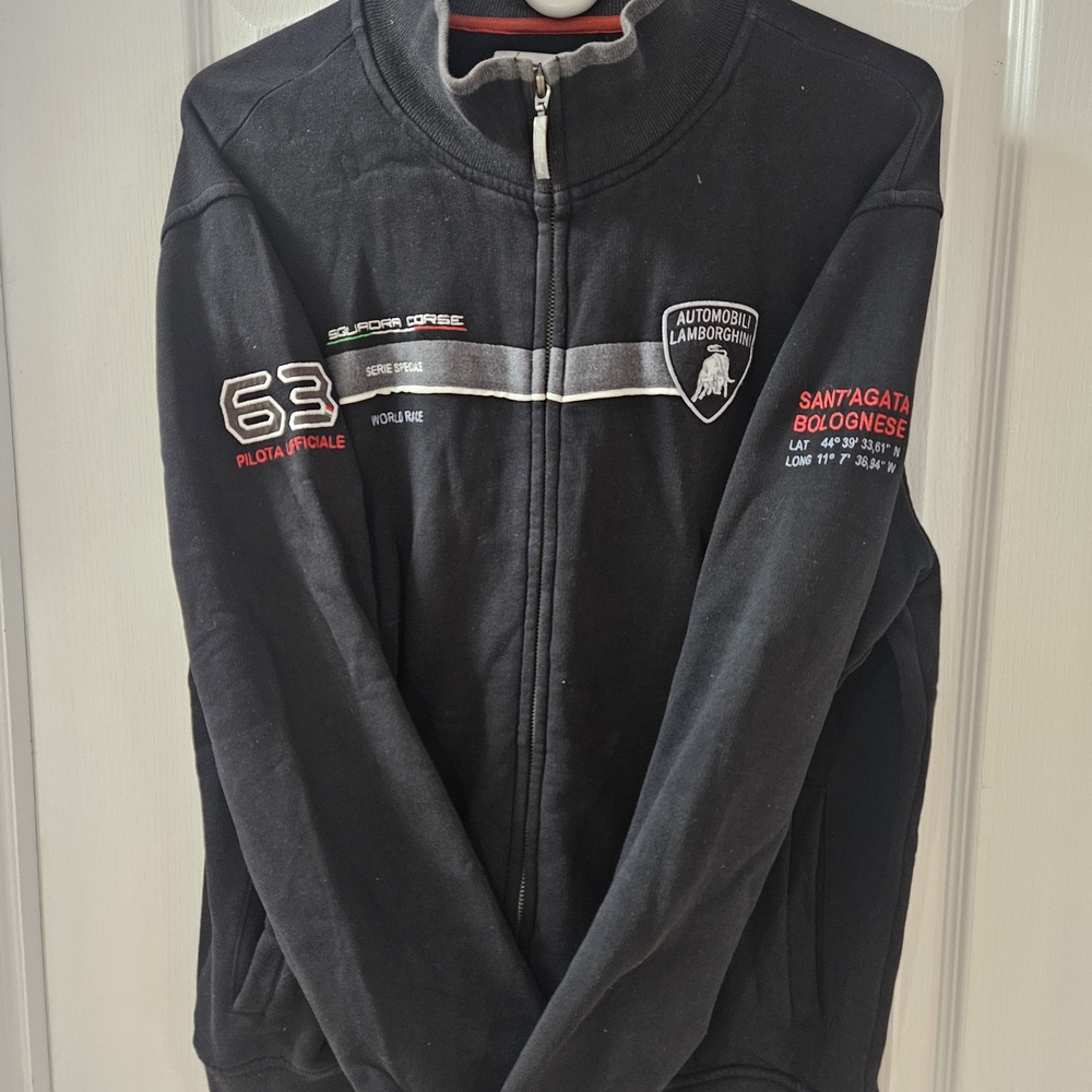 Lamborghini Black Varsity Jacket for Men